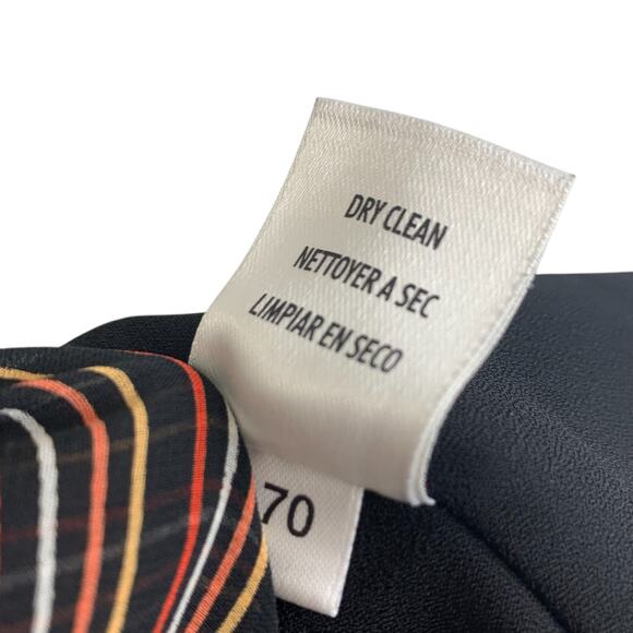 Casual Corner Womens Skirt Size 12 Wavy Stripe Ruffle Knee Length Black Orange - Picture 7 of 7